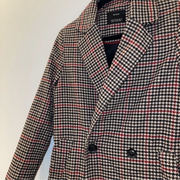 Bershka Long Women's Houndstooth Coat - Picture 8 of 11